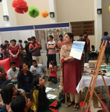 Canvas painting Workshop at mood Indigo Festival, IIT, Mumbai 