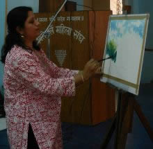 Painting Demonstration at Madhavrao Bhagwat High School, Mumbai 