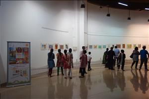 Visitors to Children's Art Exhibition at Nehru Centre