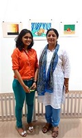 Chitra Vaidya with a student
