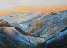 Kumaon Mountains, Painting by Chitra Vaidya