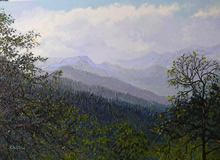 View of Mountain Ranges in Himachal, Painting by Chitra Vaidya