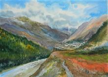 Into the Mountains - 2, Painting by Chitra Vaidya, Watercolour on Paper, 21 x 29 inches