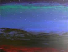 Starry Nights in the Hills - I, Painting by Chitra Vaidya, Acrylic on Canvas, 30 x 36 inches