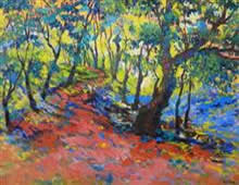 Trail in the Hills, Painting by Chitra Vaidya, Acrylic on Canvas, 24 x 30 inches