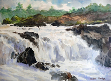 Bhedaghat Waterfall, Painting by Chitra Vaidya