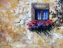 Window, Painting by Chitra Vaidya, Acrylic on Canvas, 14 x 18 inches