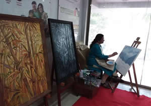 Exhibition of Paintings by Chitra Vaidya at IndusInd Bank, Juhu, Mumbai